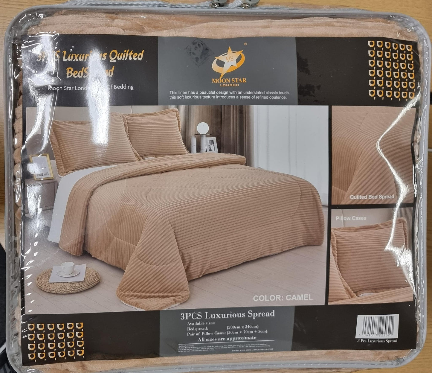 3PCS Luxurious Quilted Bedspread Set with Pillow Cases