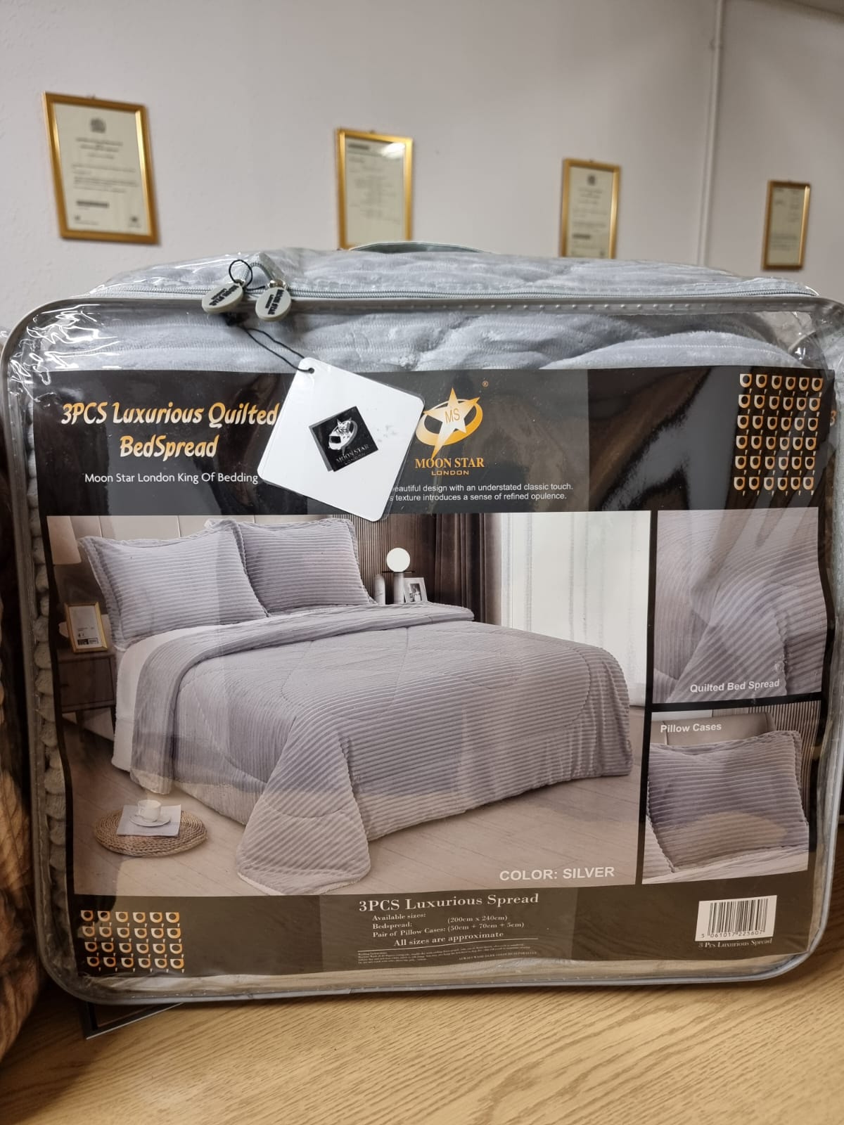 3PCS Luxurious Quilted Bedspread Set with Pillow Cases