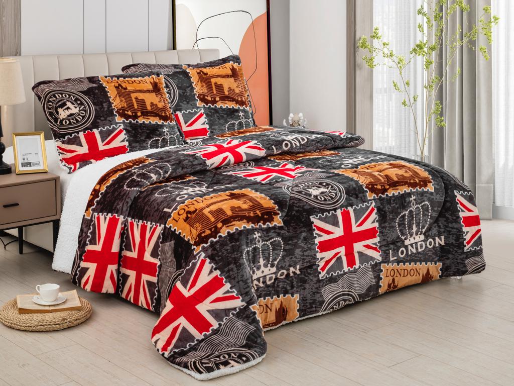 3 Piece Sherpa Fleece Blanket Set