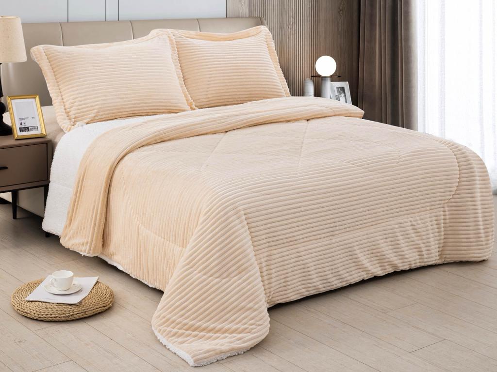 3PCS Luxurious Quilted Bedspread Set with Pillow Cases