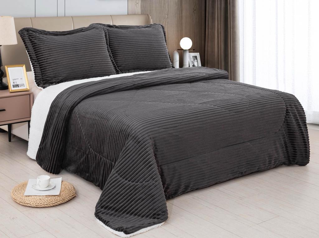 3PCS Luxurious Quilted Bedspread Set with Pillow Cases