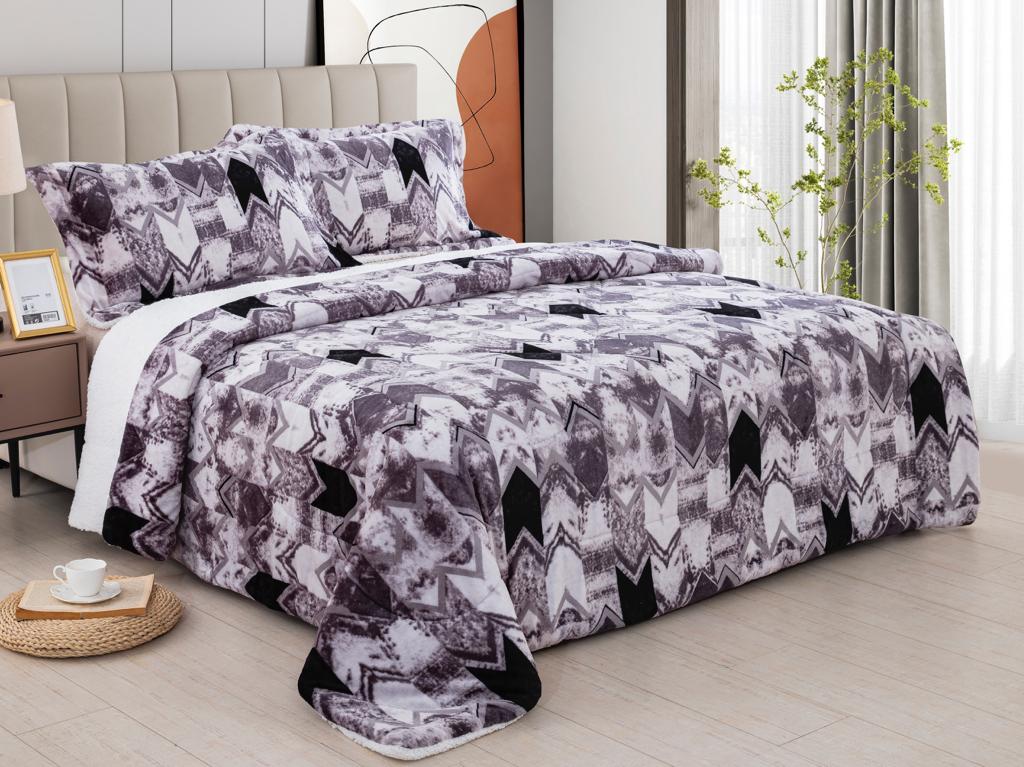 3 Piece Sherpa Fleece Blanket Set