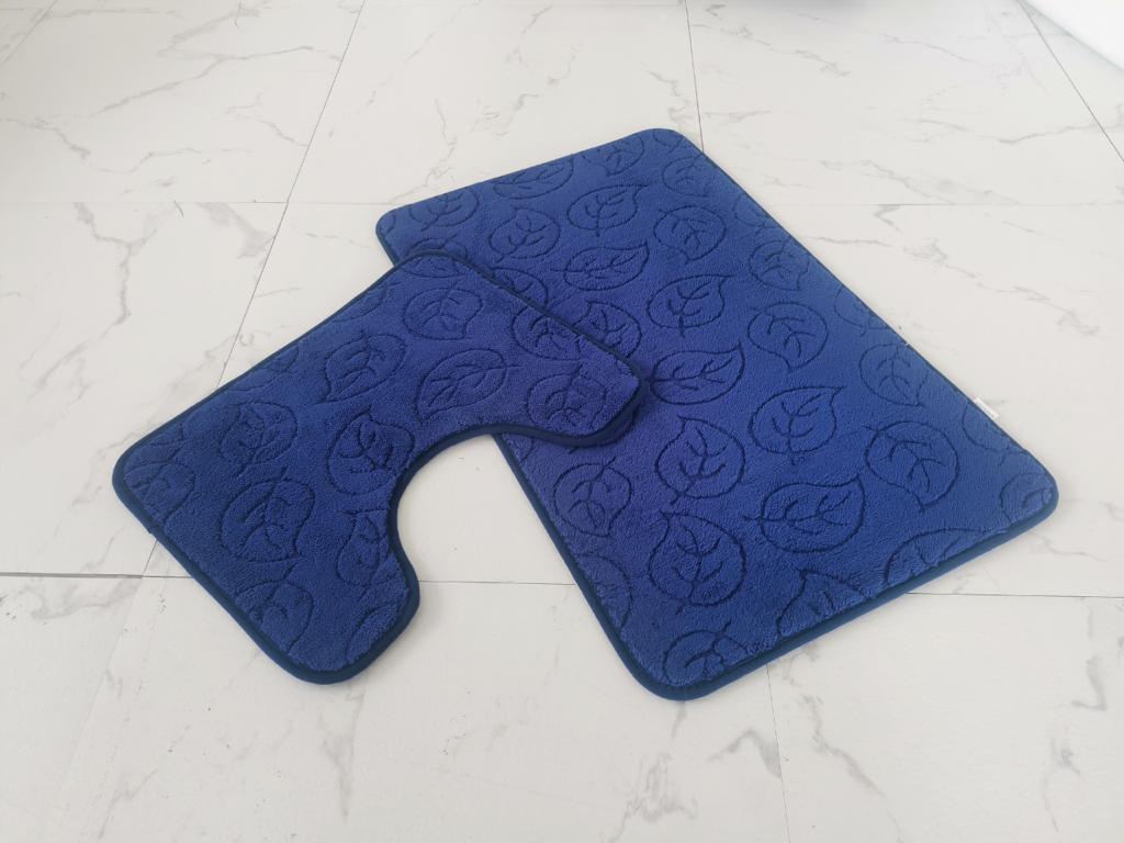 2Pcs Leaf Print Style Bath Mat