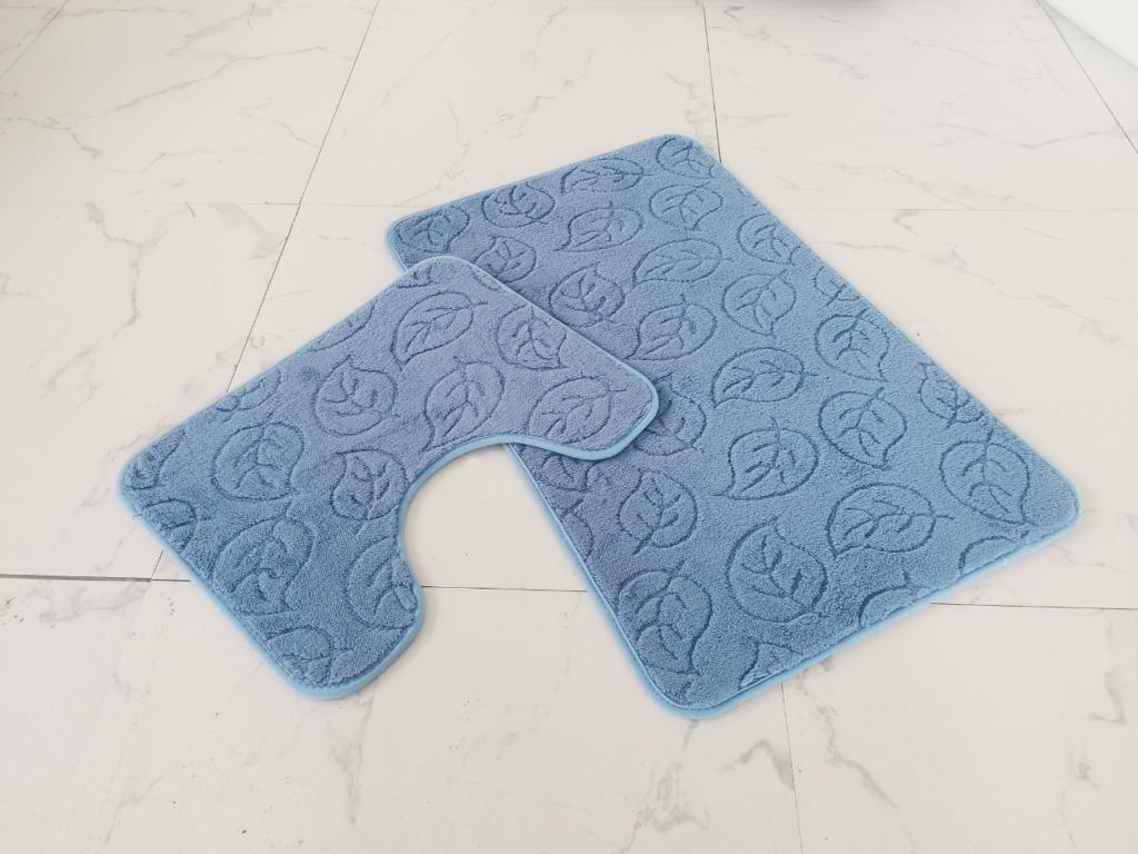 2Pcs Leaf Print Style Bath Mat
