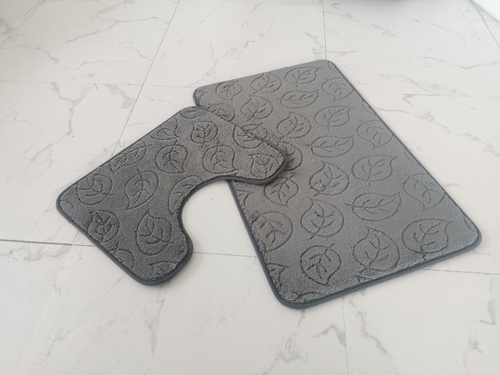 2Pcs Leaf Print Style Bath Mat