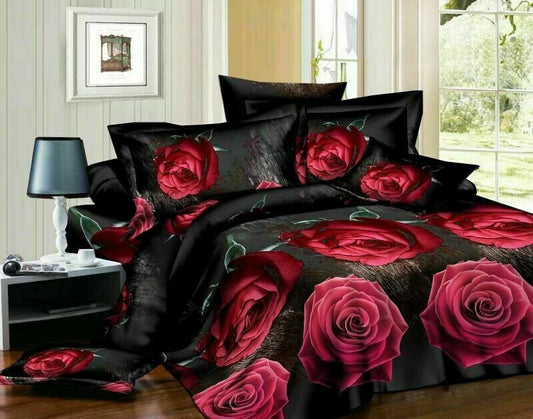 33D Floral Rose – Luxury Bedding Complete Set