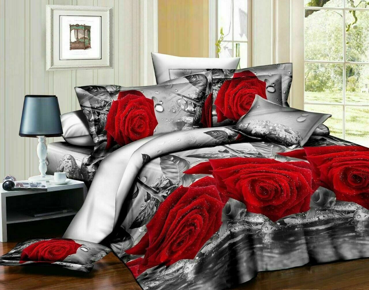 33D Floral Rose – Luxury Bedding Complete Set