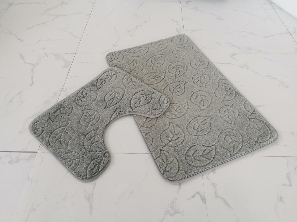 2Pcs Leaf Print Style Bath Mat