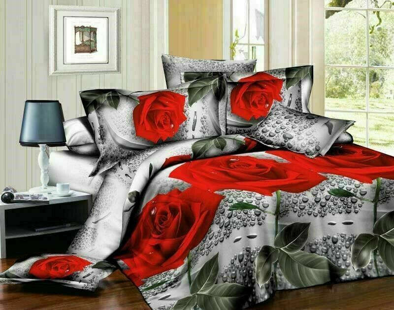 33D Floral Rose – Luxury Bedding Complete Set