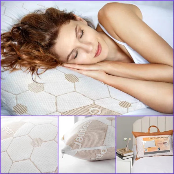 COPPER MEMORY FOAM BED PILLOW PREMIUM