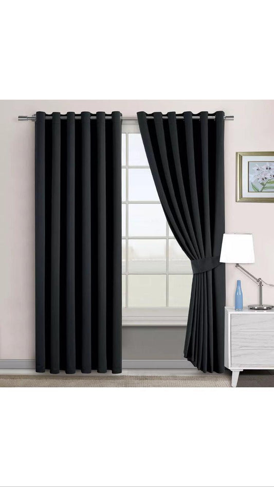 Blackout Curtains 2 Panels, Black