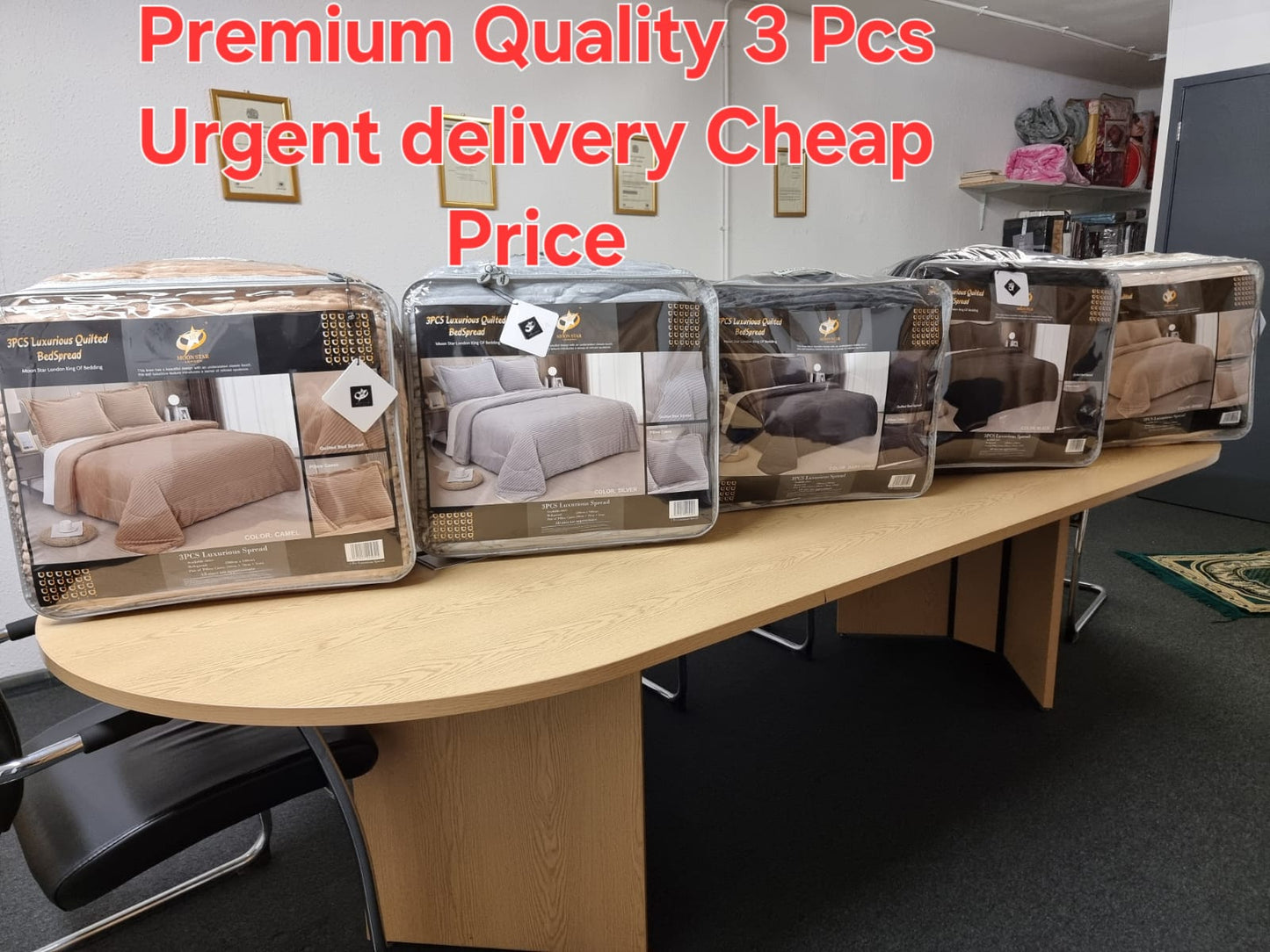 3PCS Luxurious Quilted Bedspread Set with Pillow Cases