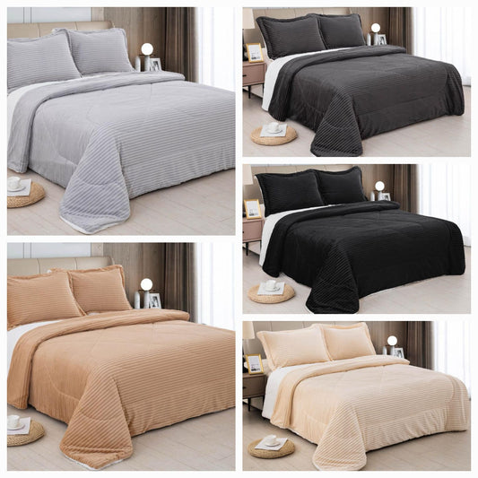 3PCS Luxurious Quilted Bedspread Set with Pillow Cases